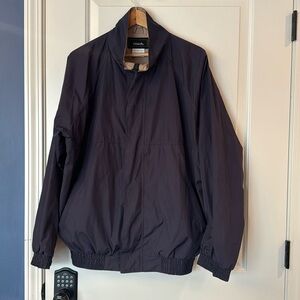 Men’s Intech jacket navy and tan size Medium with adjustable wrists lightweight
